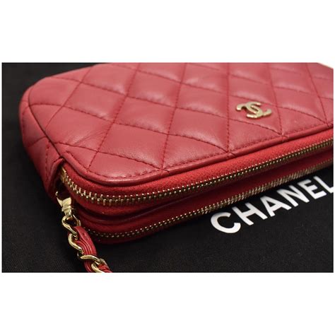 chanel double zip wallet|chanel small wallet on chain.